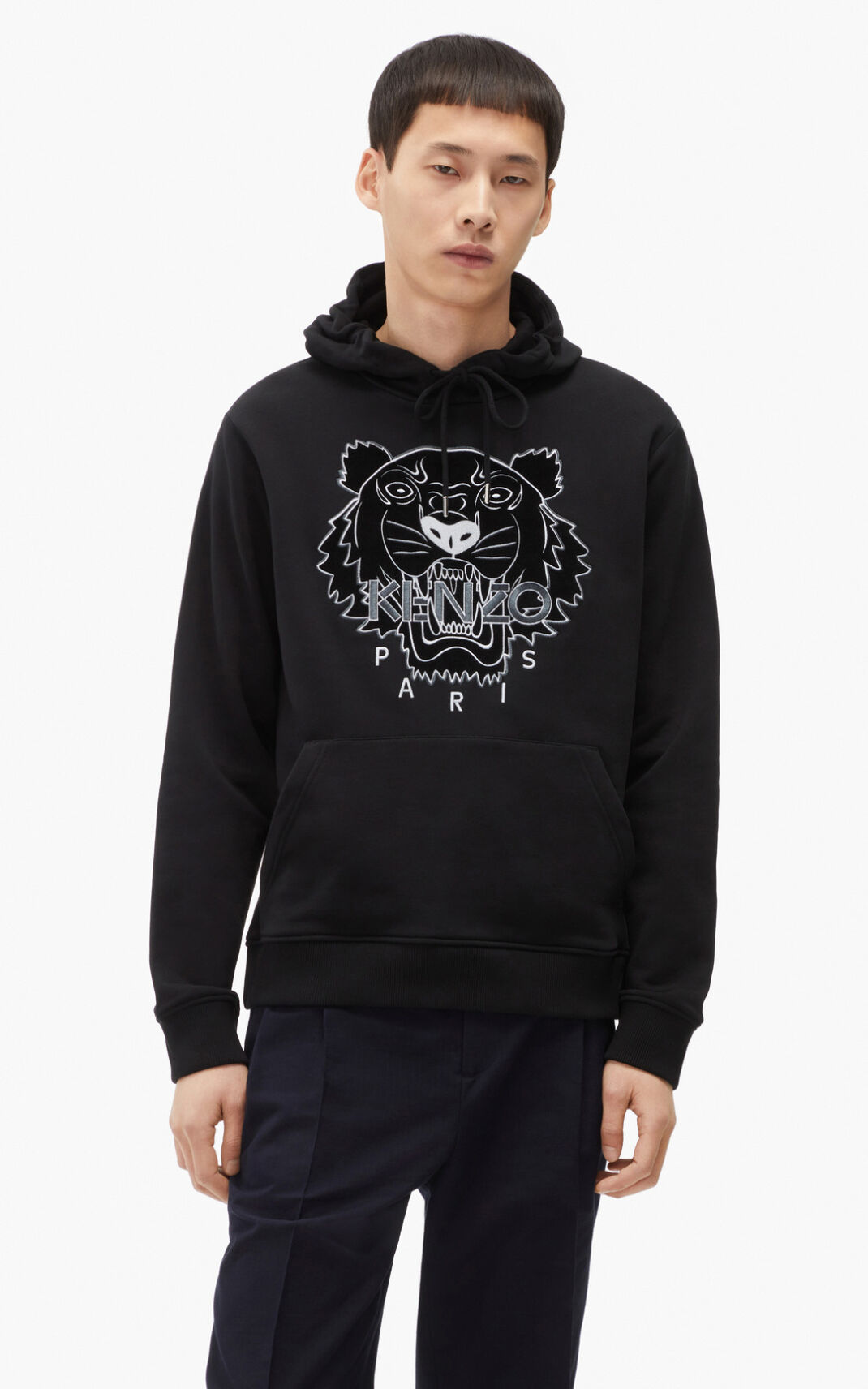 Kenzo The Winter Capsule Tiger Hoodie Black For Mens 6390HGPNY